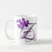 Zoe nom personnalisé fleurs pourpres boho vintage