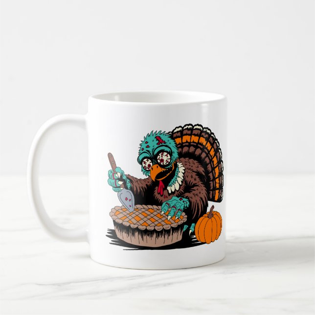 Mug Zombie Turquie veut une tarte Citrouille (Gauche)