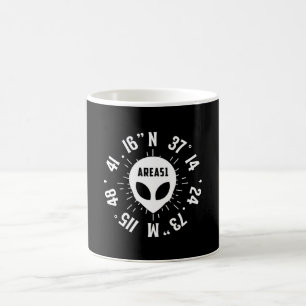 Mug Zone Alien 51 Tête Ufo Aliens Espace Drôle Cadeau