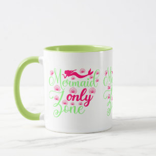 Mug Zone Sirène uniquement en rose chaud et vert néon