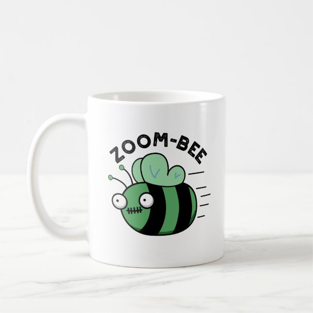 Mug Zoom-bee Drôle Halloween Zombie Bee Pun (Gauche)