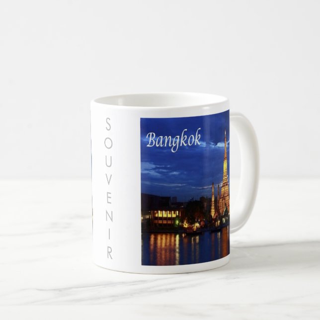 Mug zTH016 BANGKOK par nuit, Thaïlande, Asie, (Devant droit)