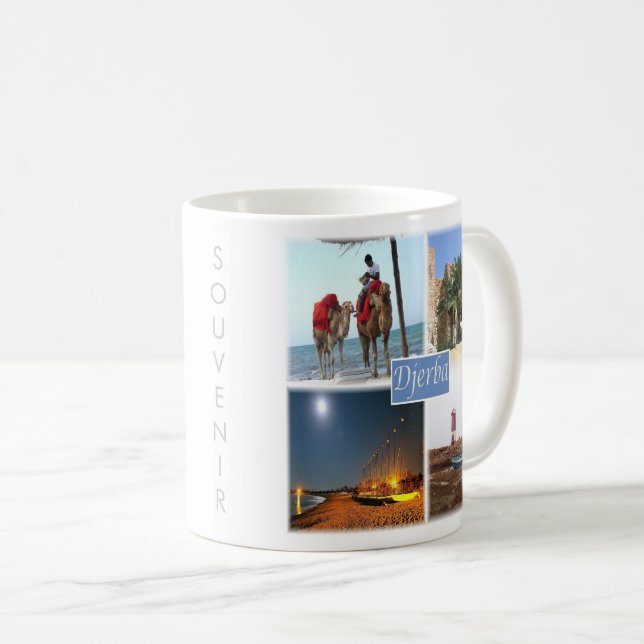 Mug zTN017 DJERBA, Mosaïque, Tunisie, Afrique, (Devant droit)