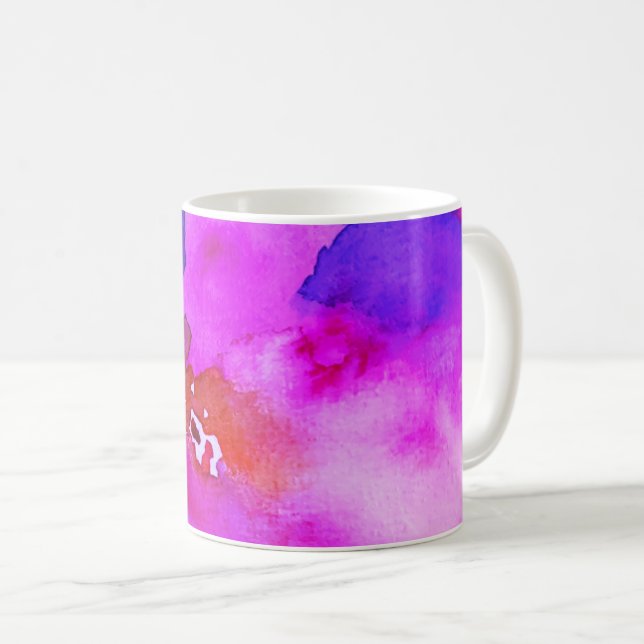 Muga-Tasse für ein Geschenk, Schriftzug Aquarell  Kaffeetasse (VorderseiteRechts)