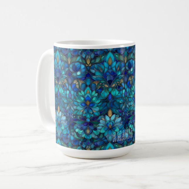 MugAnpassbare Muster für festgehaltenes Glas Kaffeetasse (Vorderseite Links)