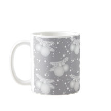 Mugg med julgranskulor, grå