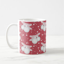 Mugg med julgranskulor, röd kaffeetasse