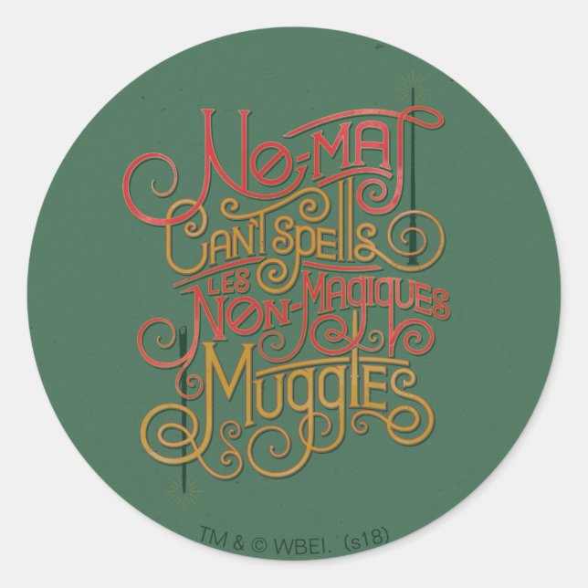 MUGGLE™ Lokalisierte Übersetzungen Grafik Runder Aufkleber (Vorderseite)