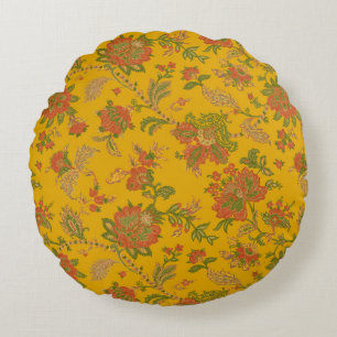 Mughal Art Motive und grenzt an textilen digitalen Rundes Kissen
