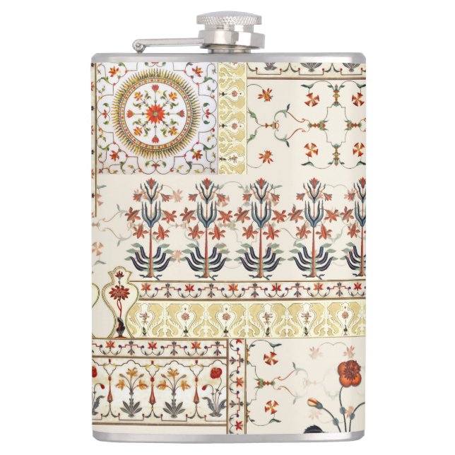 Mughal Floral Paisley: Ethnic Digital Elegance. Flachmann (Vorderseite)