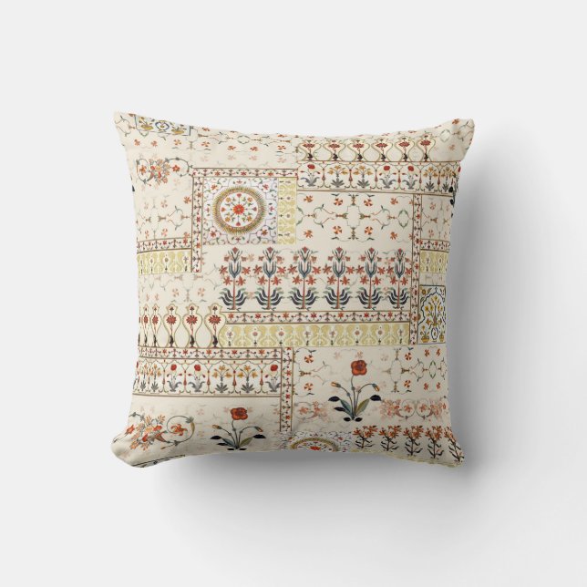 Mughal Floral Paisley: Ethnic Digital Elegance. Kissen (Vorderseite)