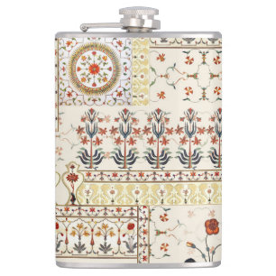 Mughal Floral Paisley: Ethnische digitale Eleganz. Flachmann