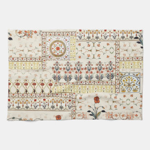 Mughal Floral Paisley: Ethnische digitale Eleganz. Geschirrtuch
