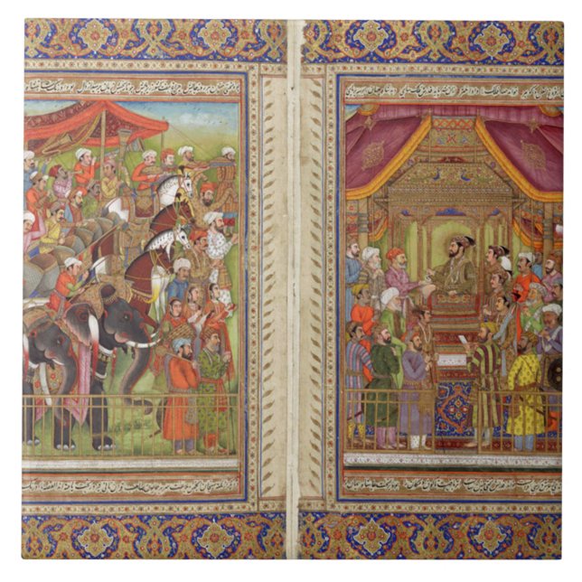 Mughal Inder-Indien-Islam islamische moslemische Fliese (Vorderseite)