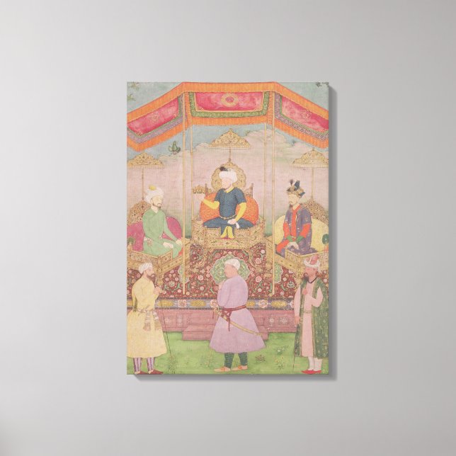 Mughal Kaiser Babur und sein Sohn Humayan Leinwanddruck (Vorderseite)