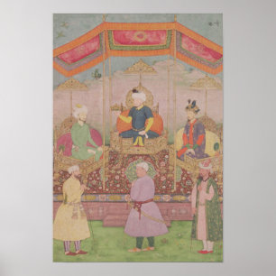 Mughal Kaiser Babur und sein Sohn Humayan Poster