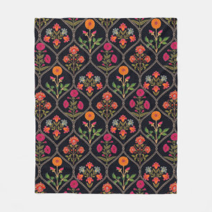 Mughal Motif Kani Look Ornament Muster Multi Colo Fleecedecke