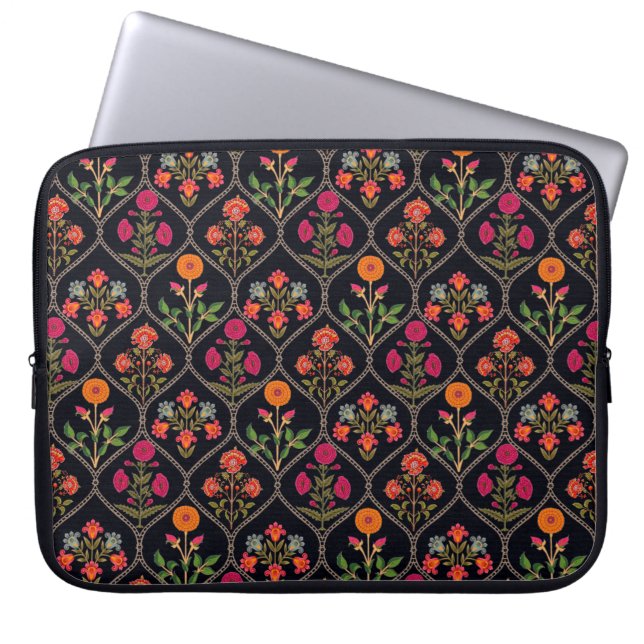 Mughal Motif Kani Look Ornament Muster Multi Colo Laptopschutzhülle (Vorderseite)