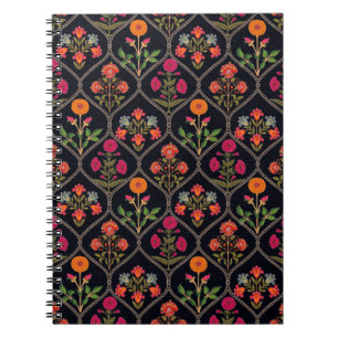 Mughal-Motiv Kani-Look-Verzierungsmuster mehrfarbi Notizblock