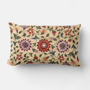 Mughal Scrolling Floral Vine aus Indien Print Lendenkissen