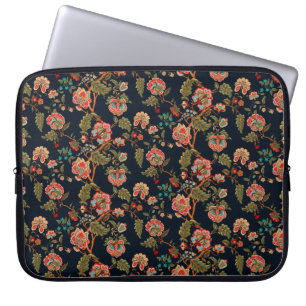Mughalmotif-Muster, mehrfarbiger Hintergrund Laptopschutzhülle