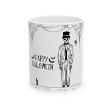 Mugs à café de marié squelette Halloween