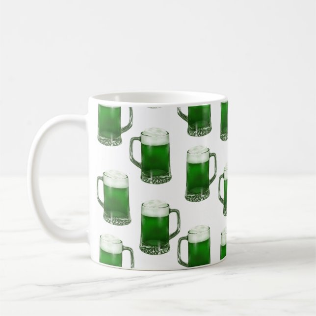 Mugs de bière verte - Mug de café blanc (Gauche)
