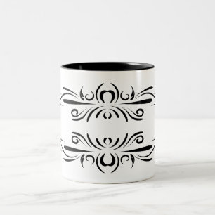 Mugs de café noir blanc