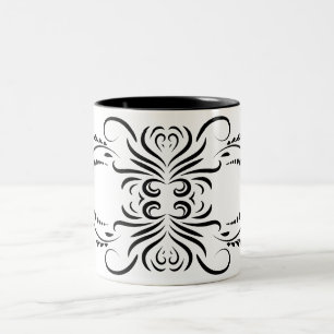 Mugs de café noir blanc