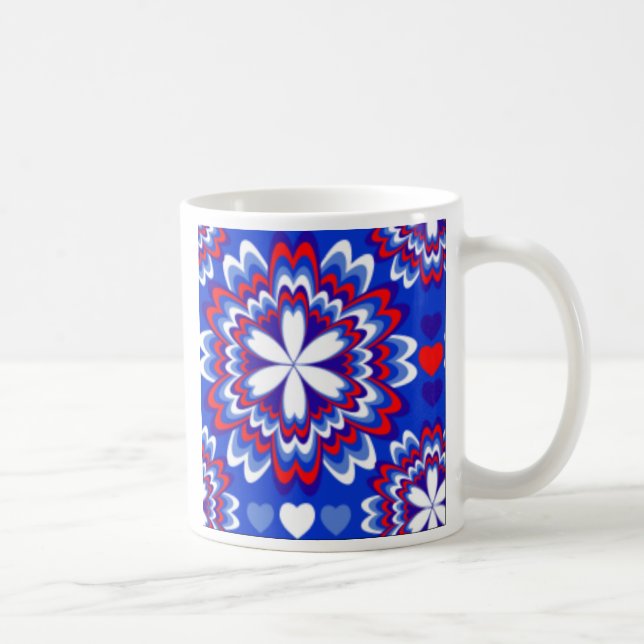 MUGS DE CAFÉ ROUGE, BLANC ET BLEU PATRIOTIQUE - CA (Droite)