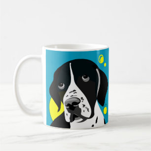 Mugs de chien pointeur noir et blanc uniques