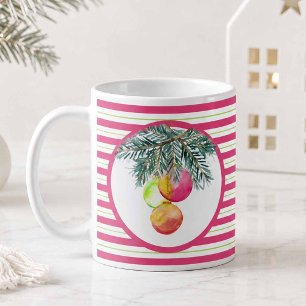 Mugs de Noël mignons rose et vert