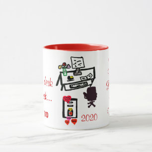 Mugs de nom de bureau de coeurs d'amour de la Sain