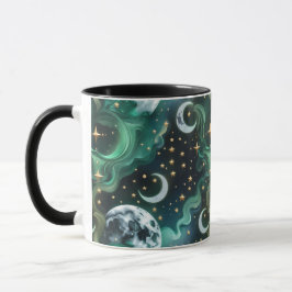 Mugs – Emerald Green Celestial Moon Phase Luxury Tasse