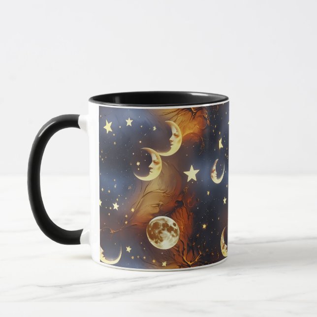 Mugs – Fiery Orange Celestial Moon Phase Luxury Co Tasse (Links)