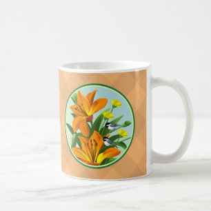 Mugs Fleur de Lys Noir Oiseaux Mésange à tête noir
