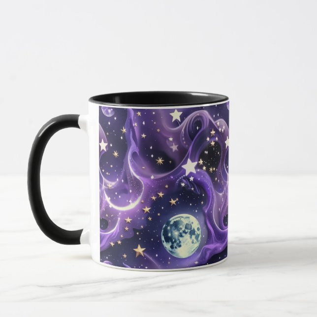 Mugs – Luxury Lavender Celestial Moon Motifs Coffe (Gauche)