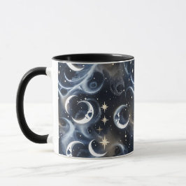 Mugs – Metallic Silver Celestial Moon Phase Luxury Tasse
