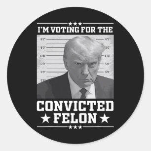 Mugshot-Abstimmung für den Felon Trump 2024 Trump  Runder Aufkleber