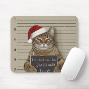 Mugshot Cat Christmas Mousepad
