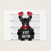 Mugshot Coupable Aimer Chien Valentine's Day Carte