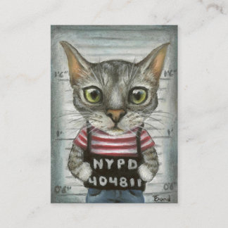 Mugshot eines Katzentäters Visitenkarte