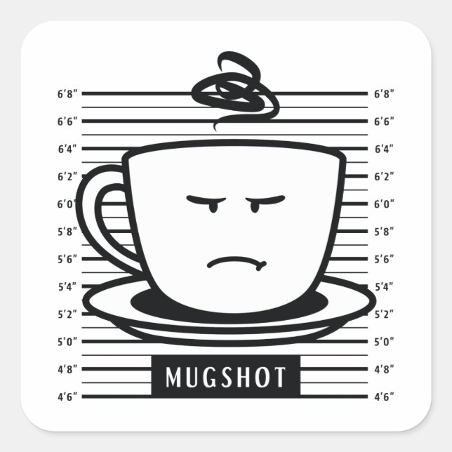 Mugshot Quadratischer Aufkleber (Vorderseite)