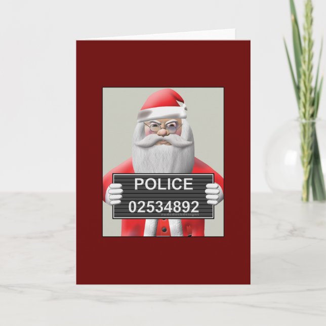 Mugshot - Santa Claus Feiertagskarte (Vorderseite)