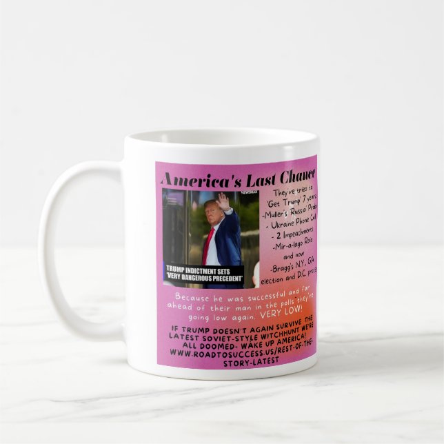 Mugshot - Trump Amerikas letzte Chance Kaffeetasse (Links)