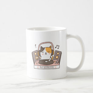 Muguet mignon DJ Scratch Kitty Cat Pun Mug