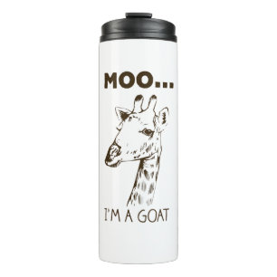 Muh Ich Bin Eine Ziege Lustige Grafik Giraffe Vint Thermosbecher