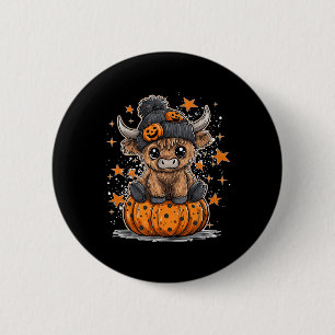 Muh ich meine Boo Lustiger Herbst-Kürbis-Kuh Hallo Button