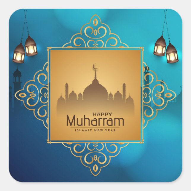 Muharram Islamischer Neujahrsplatz Quadratischer Aufkleber (Vorderseite)
