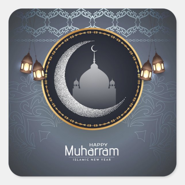 Muharram Islamisches neues Jahr Quadratischer Aufkleber (Vorderseite)